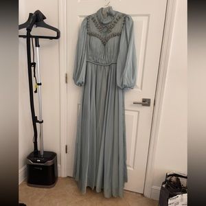 Hijabi friendly beaded blue dress! Purchased from https://www.summerevenings.us/